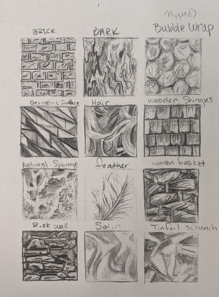 a bunch of drawings that are on top of a piece of paper