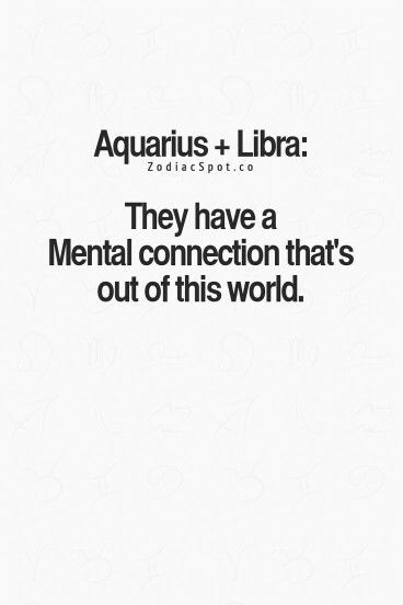 an ad for aquarius and libra with the caption they have a mental connection that's out of this world