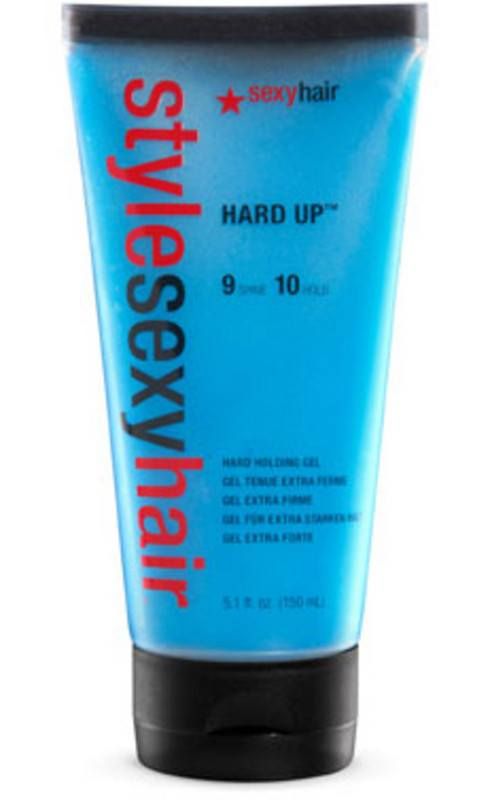 Sexy Hair Style Sexy Hard Up Holding Gel 5.1 oz High-performance gel that won`t flake. Get maximum hold and all-day shine. Holds all hair types. On wet hair you can achieve a sculpted, spiked, sleek or refined look. On dry hair it allows for a messy, tousled look. Apply to damp or dry hair and style. Use to sculpt, mold and form hair into place. Performance Hairstyles, Hair Kit, Spiked Hair, Blue Gel, Texturizing Spray, Coarse Hair, Hair Spray, Hair Gel, Wet Hair