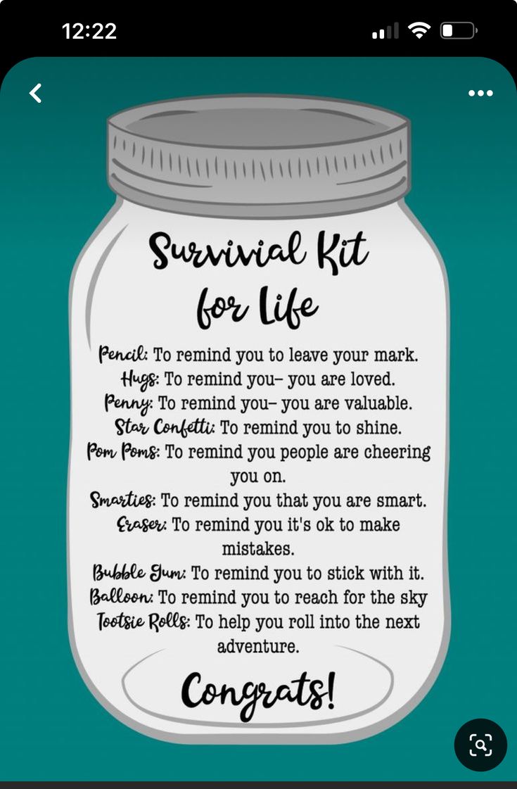 a jar with the words survival kit for life on it