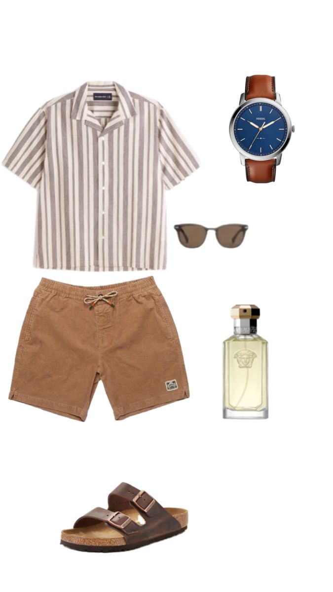 Coastal grandson | coastal outfits | men’s watched | men’s sandals | summer outfits | Versace | Versace dreamer | men’s sunglasses Coastal Grandson, Coastal Outfits, Tan Outfit, Beach Outfit Men, Classy Outfits Men, Mens Summer Outfits, Spring Outfits Men, Black Men Street Fashion, Men Street Fashion