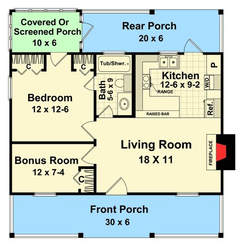 the floor plan for a two bedroom house