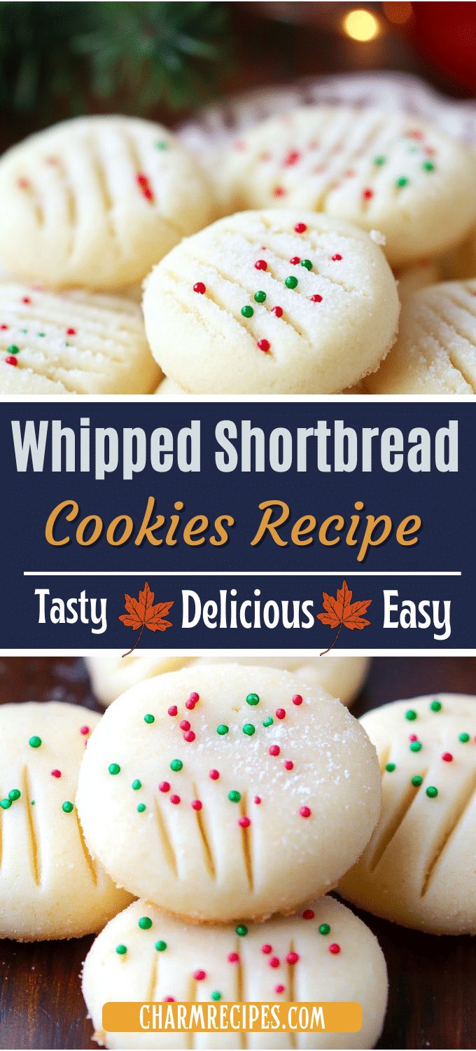 the recipe for whipped shortbread cookies is easy and delicious