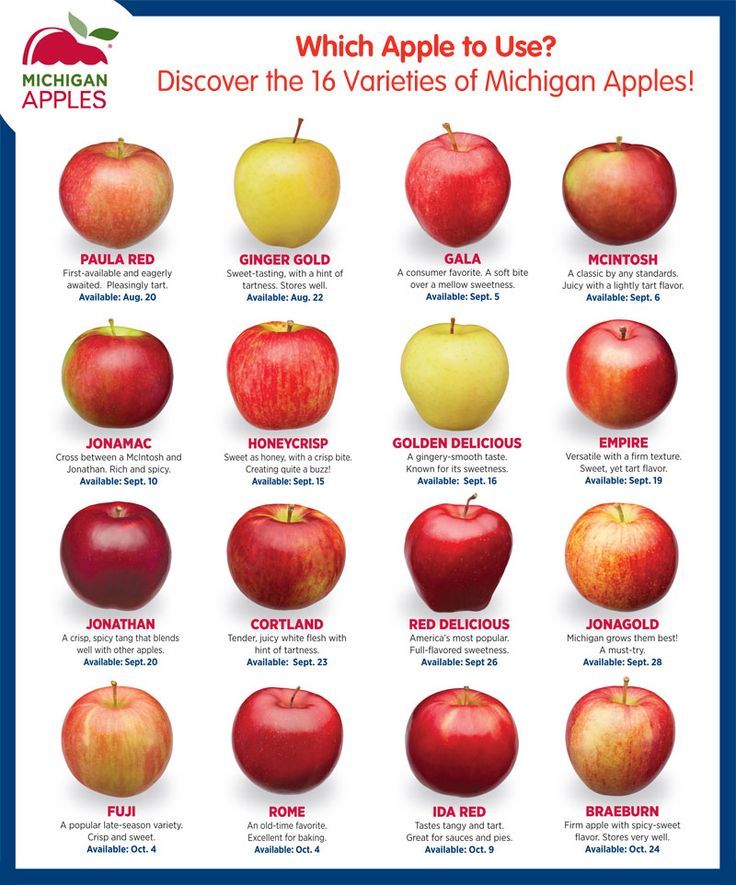 an apple poster with the names of different apples