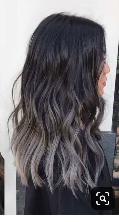 Grey Balayage, Ash Gray Hair Color, Ash Grey Hair, Hair Dye Shades, Grey Ombre Hair, Black Hair Balayage, Korean Hair Color, Haircuts For Medium Length Hair, Hair Color Underneath