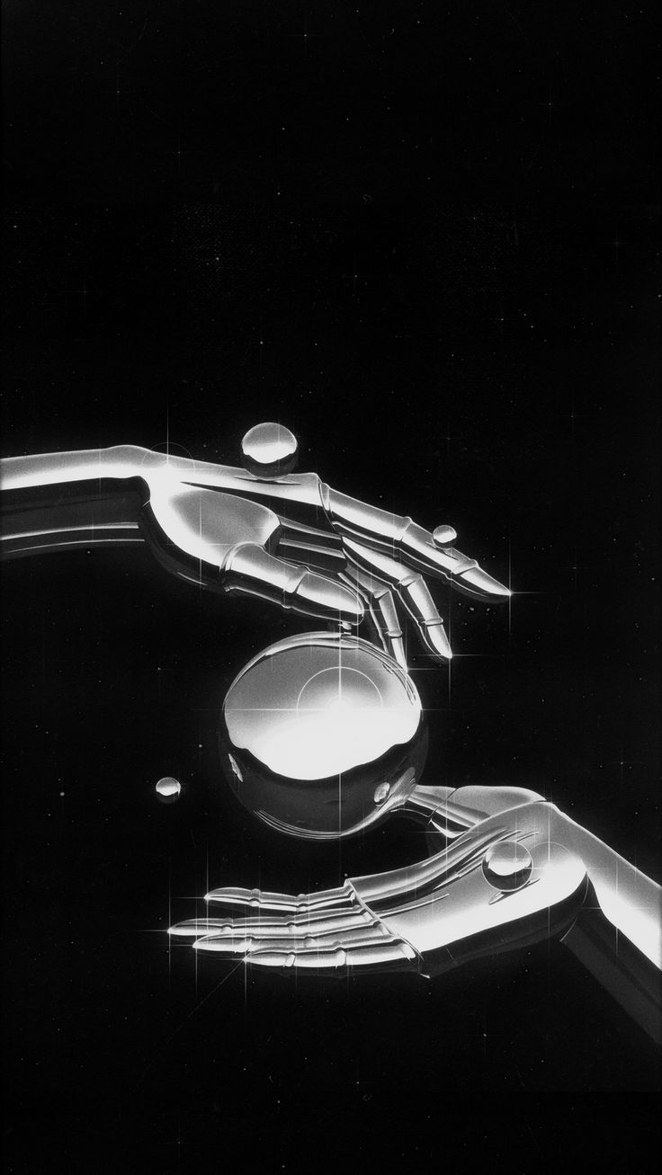 an artistic black and white photo of futuristic objects