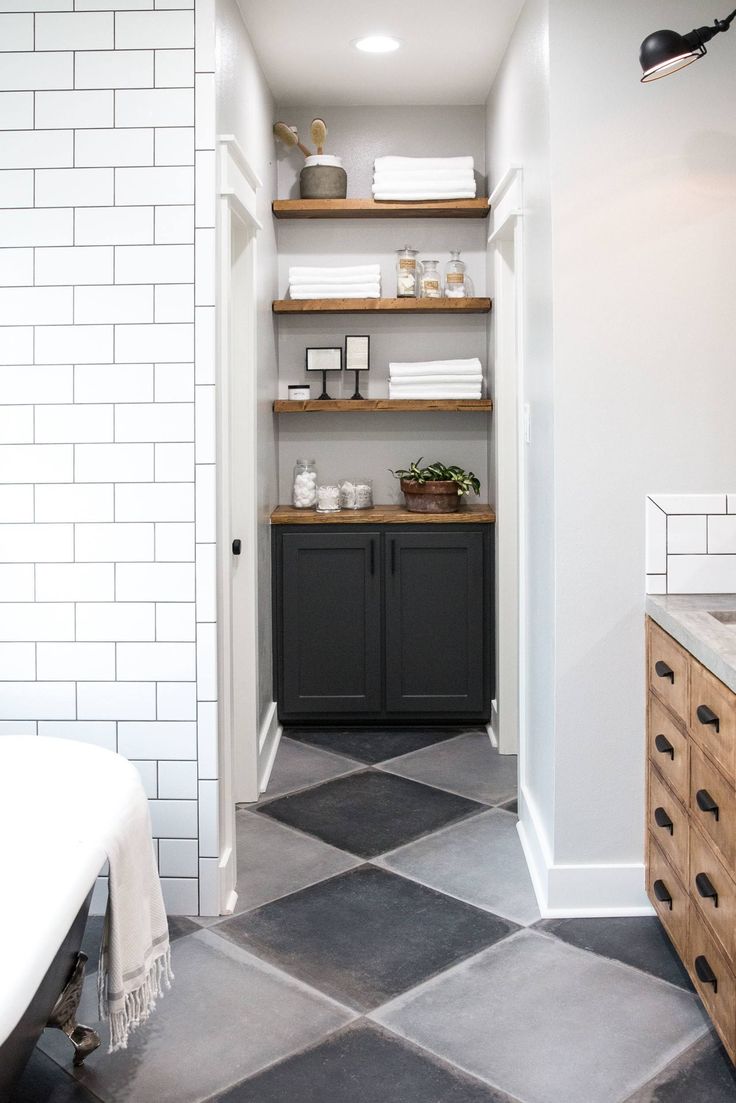 the bathroom is clean and ready to be used as a guest room in this house