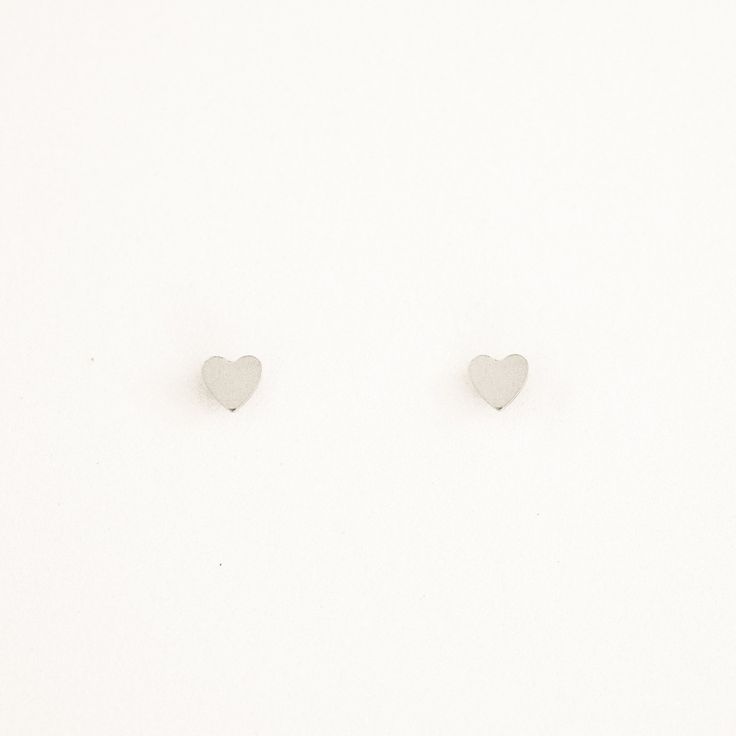 Tiny Heart Stud Earrings | Simple & Dainty Jewelry Tiny Dainty Heart Earrings Gift, Tiny Silver Heart Earrings For Everyday, Tiny Gold Heart Earrings In Sterling Silver, Tiny Elegant Heart-shaped Earrings, Tiny Silver Heart Earrings, Flower Ear Cuffs, Dainty Initial Necklace, Flower Ear, Ball Chain Necklace