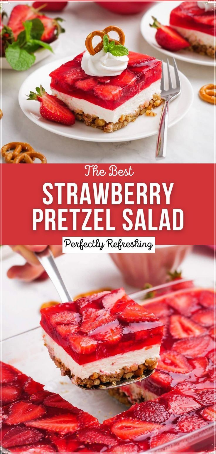 the best strawberry pretzel salad recipe ever