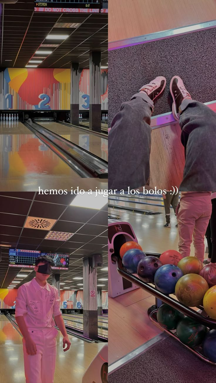 two men in pink shirts are playing bowling