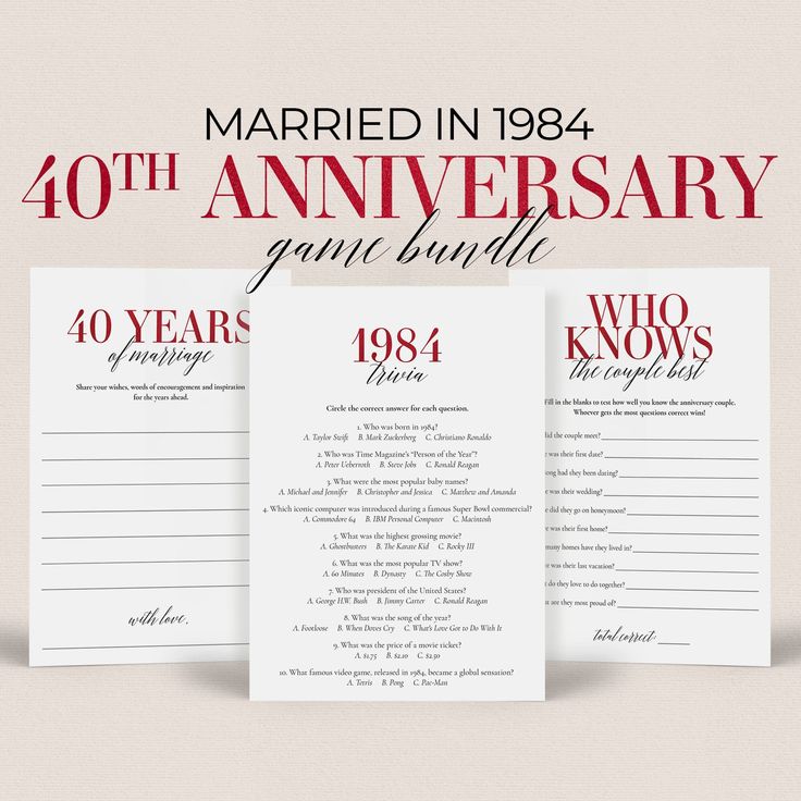 an anniversary card with the words, married in 1934 and forty years agond bundle