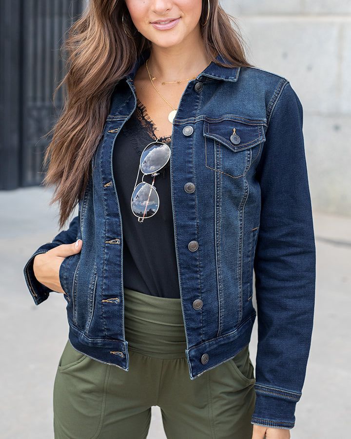 Ultimate Dark Wash Denim Jacket Jumpsuit Denim, Dark Wash Denim Jacket, Grace And Lace, Loose Fitting Tops, Stylish Clothes For Women, Denim Jacket Women, Trendy Clothes For Women, Business Casual Outfits, Dark Wash Denim