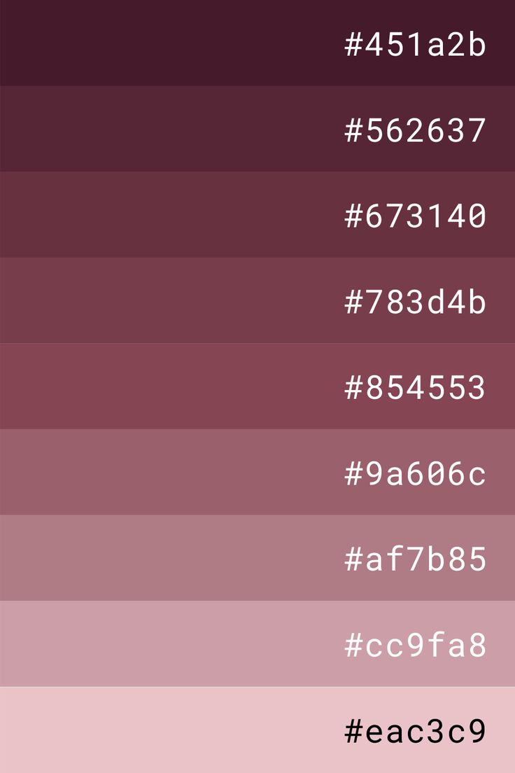 the font and numbers for each color scheme are in different colors, including red, purple,