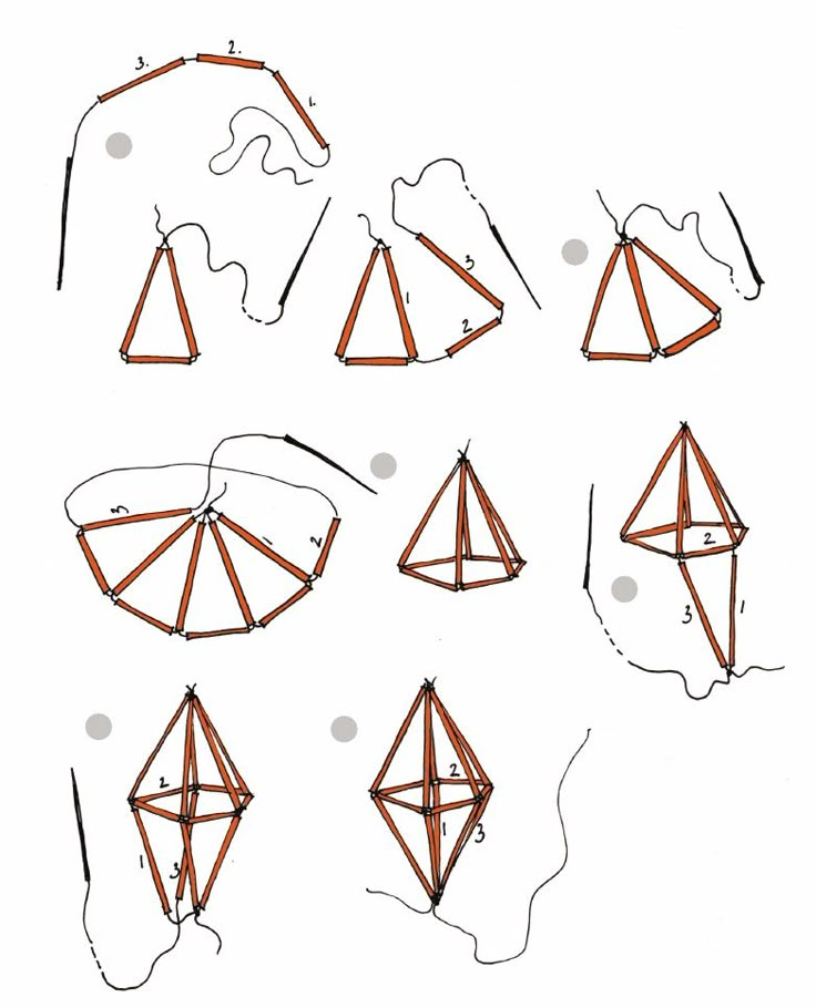 the instructions for how to make an origami kite with string and wood sticks