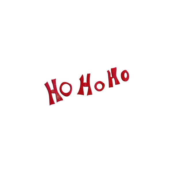 the word ho ho written in red on a white background