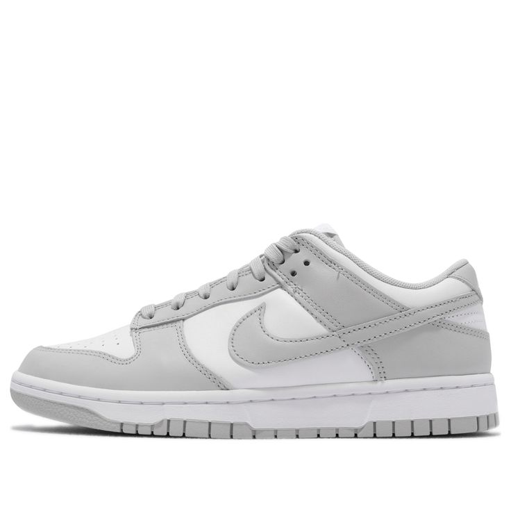 The way that this two-toned installment is arranged may spark memories of the “Photon Dust” Dunk Lows or the “Vast Grey” Dunk Highs that dropped earlier in the year, but it deviates with a slightly darker tone. The leather uppers are dominated by a “Grey Fog” hue which pours onto the overlays, Swooshes, laces and heightened heel panels while the tongues, toe boxes, quarters and collars contrast with a crisp white. SKU: DD1391-103 Release Date: 21 Sep 2021 Color: White/Grey Fog Pretty Sneakers, Shoes For School, Back To School Shoes, Preppy Shoes, Pretty Shoes Sneakers, All Nike Shoes, Style Sportif, Cute Nike Shoes, Popular Shoes