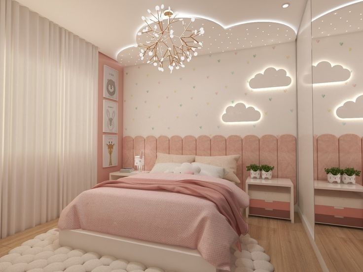 Girl Bedroom Designs For Kids Simple, Twin Girl Bedrooms, Luxury Kids Bedroom, Pink Bedroom Design, Girl Room Inspiration, Girls Room Design, Small Bedroom Ideas, Kids Bedroom Inspiration