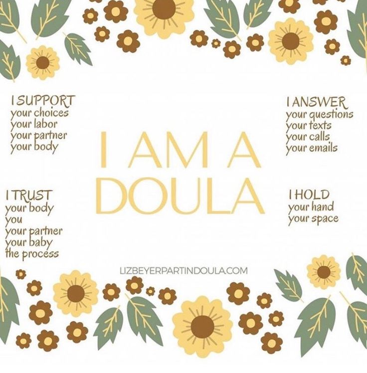 a floral frame with the words i am a doula on it and flowers around it