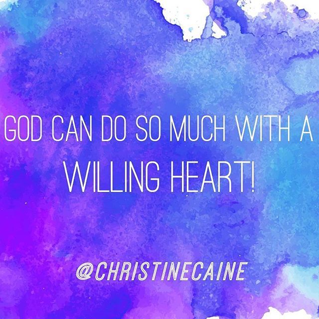 the words god can do so much with a wiling heart on a blue and purple background