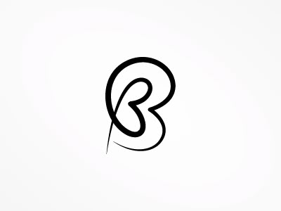 the letter b is made up of black lines