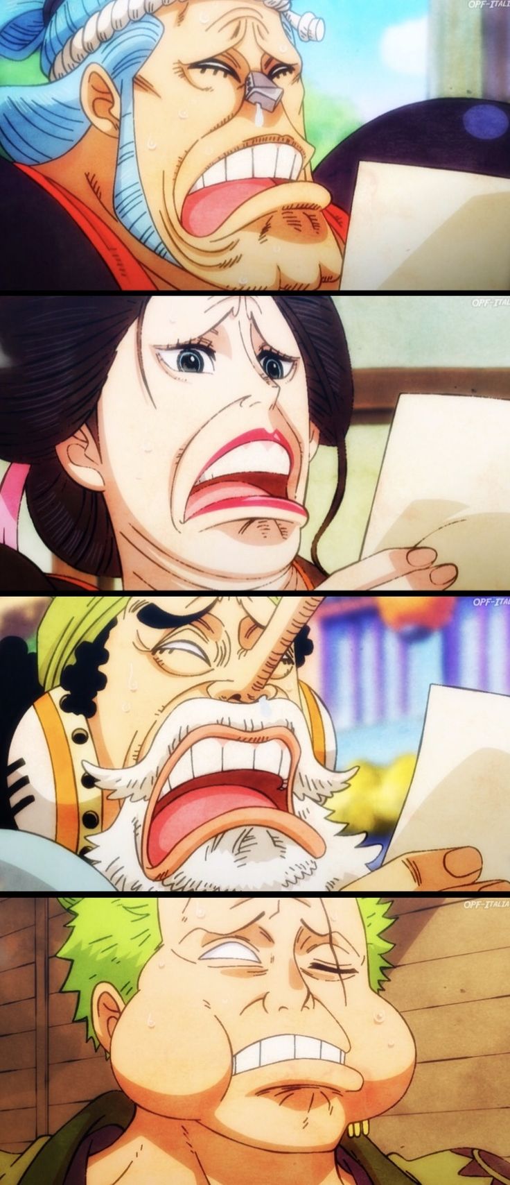 the faces of two anime characters, one with an angry look on his face and another with