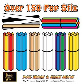 an image of colorful crayons and sticks with text over 150 pop sitx