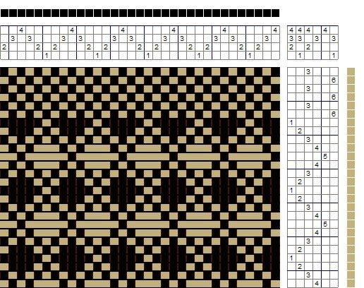 the cross stitch pattern is shown in black and beige