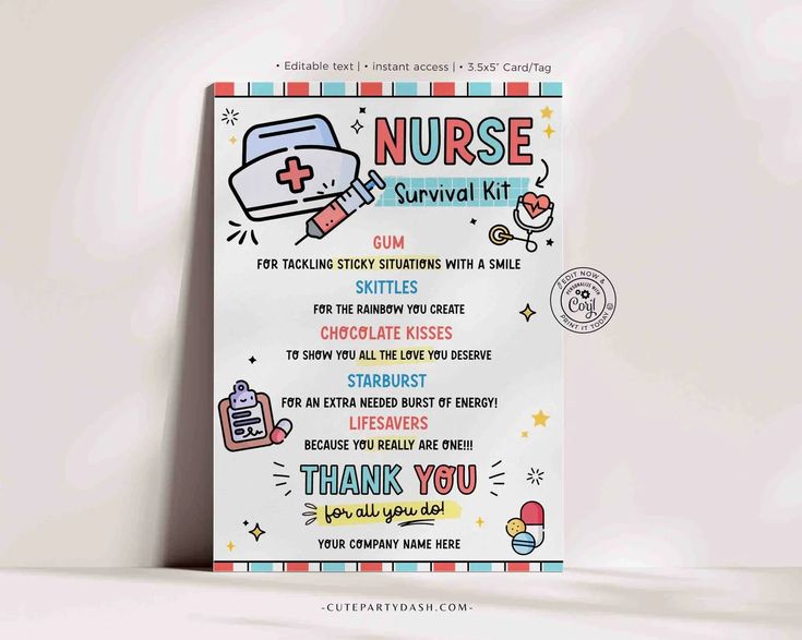 a nurse appreciation card for nurses is displayed on a table with the caption, thank you