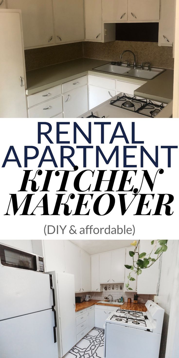 an apartment kitchen makeover with diy and afforable paint on the cabinets