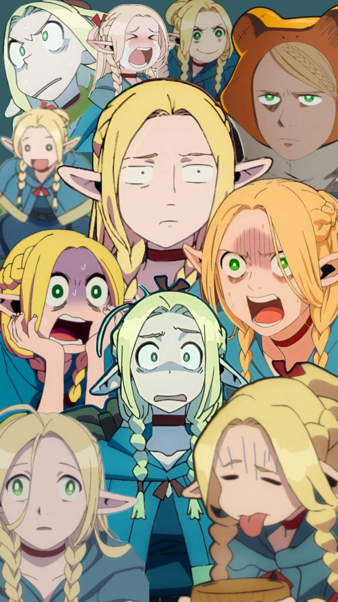 an image of some cartoon characters with green eyes and blonde hair, all looking at the camera