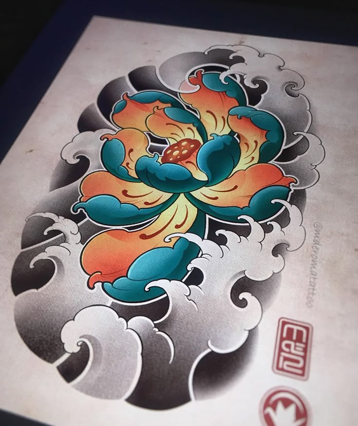 Roma M De’s Instagram profile post: “:) available design 🥬🖖 #tattoo #tattoos #tat #ink #japanesetattoo #design #drawing #irezumicollective #asian_inkandart #ipadpro…” Japanese Tattoo Templates, Japanese Dojo Tattoo Design, Japanese Traditional Lotus Tattoo, Traditional Japanese Background Tattoo, Japanese Peony Tattoo Color, Realistic Tattoo Ideas, Japanese Wave Tattoos, Foo Dog Tattoo, Lotus Flower Tattoo Design