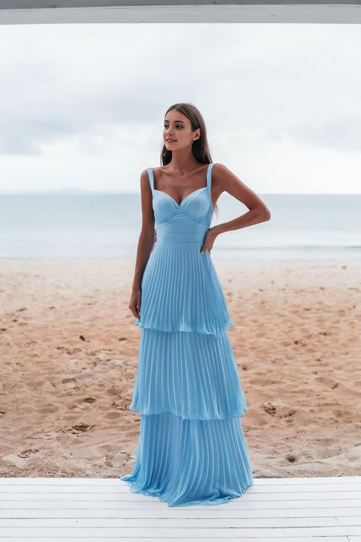 A-line Wide Straps Blue Sleeveless Floor Length Prom Dress,Blue Bridesmaid Dress Blue Prom Dress Long, Prom Dresses Long Blue, Blue Bride, Prom Dress Long, Blue Prom Dress, Blue Bridesmaid Dress, Floor Length Prom Dresses, Long Evening Dress, Prom Dress Inspiration