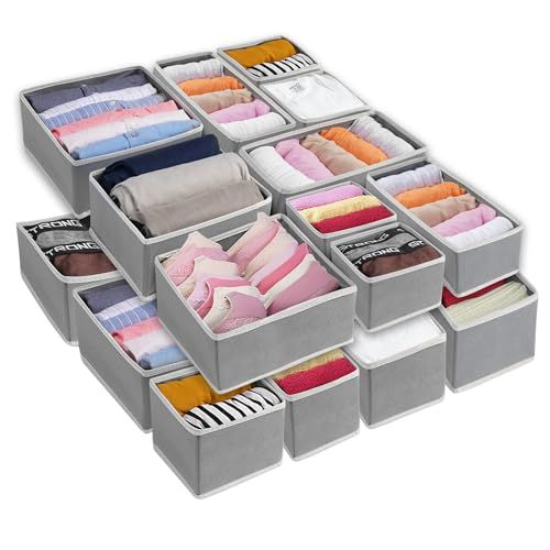 an organized drawer is shown with several drawers