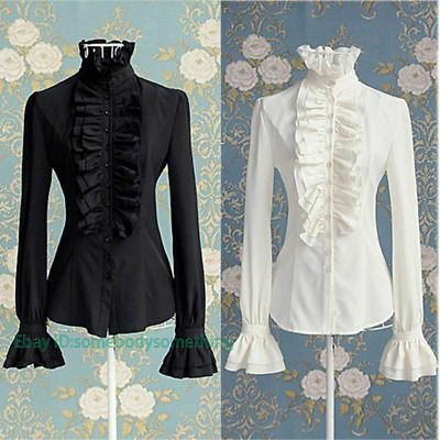 Great shopping ideas for Fashion Womens Tops Ruffles Long Sleeve OL Office Shirt Frilly Cuffs Blouse, Women's Top Classic Fall Blouse With Lace Cuffs, Ruffle Shirts Blouses, Victorian Top, Women Steampunk, Gothic Blouse, Women Ruffle Blouse, Mode Chanel, The Office Shirts, Victorian Women