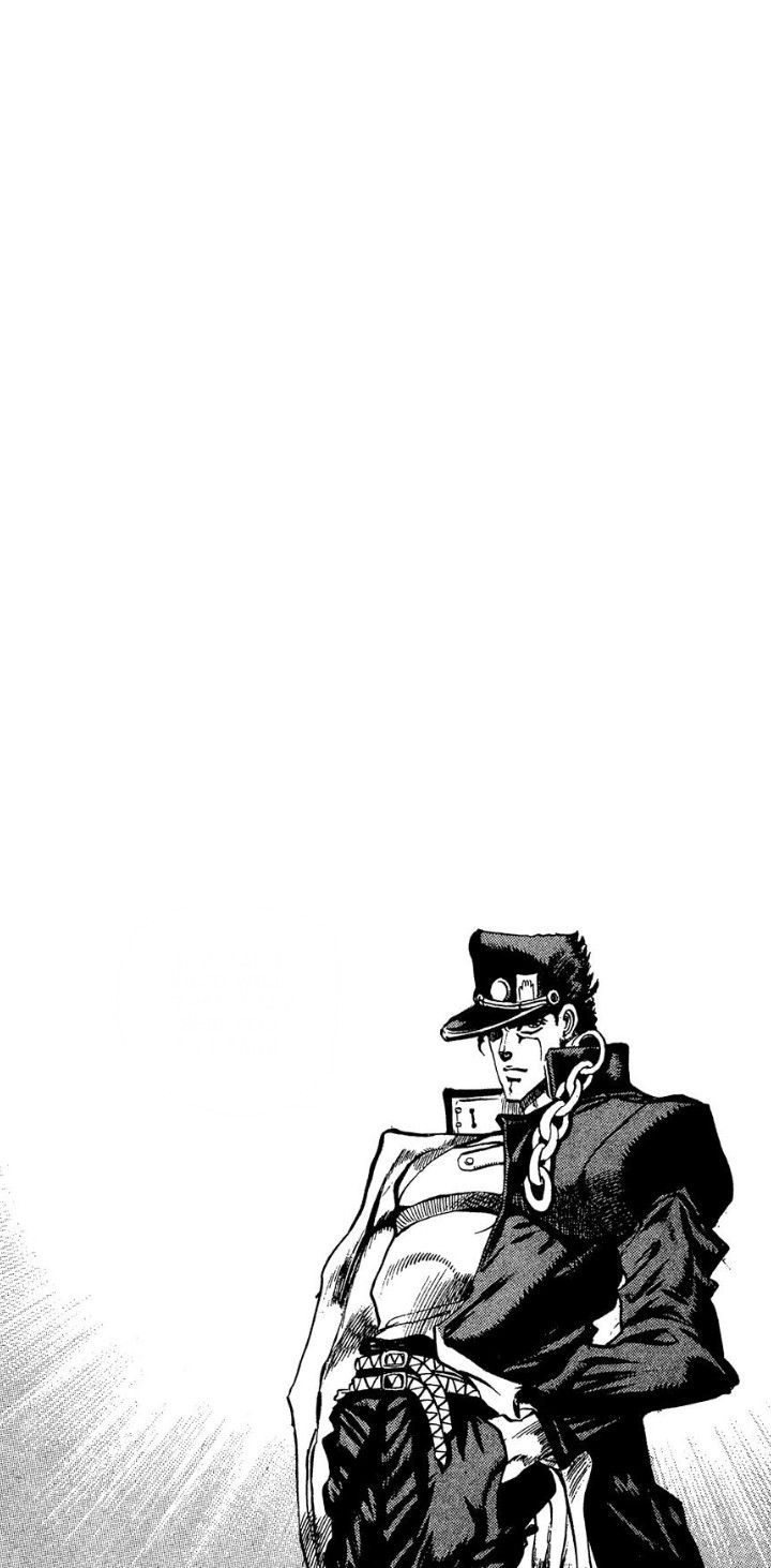 Plain white background with black & white manga panel of Kujo Jotaro from JJBA: Stardust Crusaders Black And White Manga Wallpaper, Jjba Wallpaper Jotaro, Jotaro Wallpaper Iphone, Kujo Jotaro, Jotaro Wallpaper, Jojo Wallpapers, Jotaro Kujo Wallpaper, Jotaro Background, Jojo Wallpaper Iphone