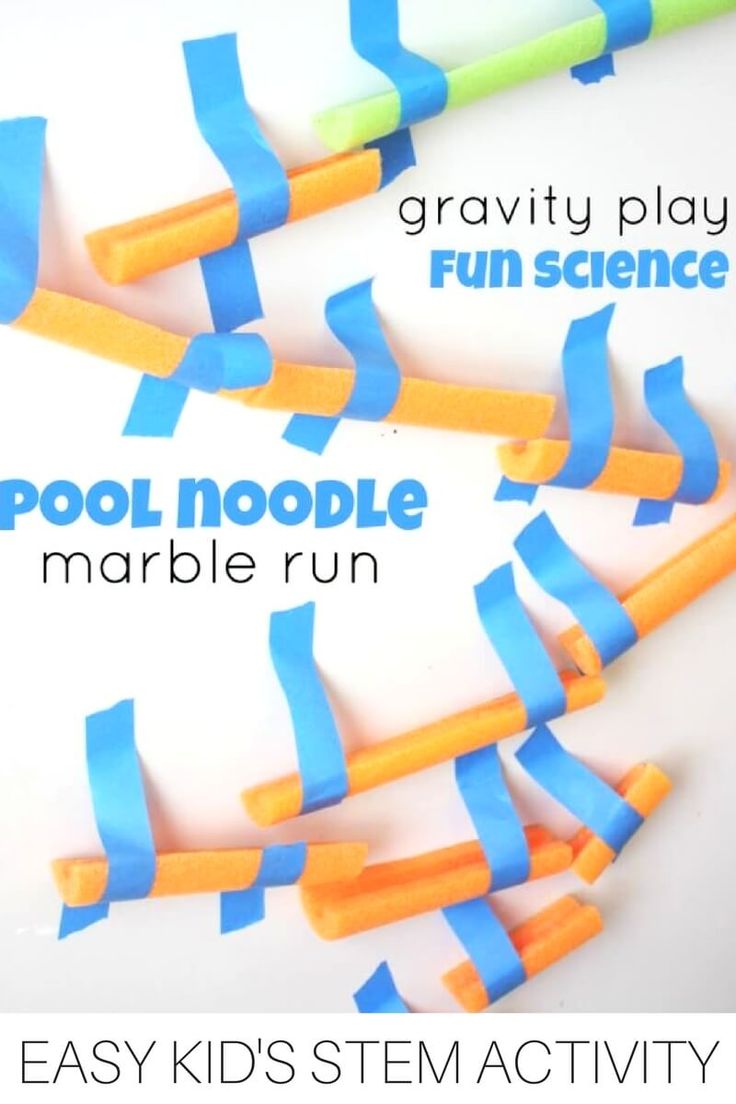 this is an easy activity for kids to play with pool noodle and marble run