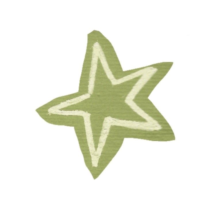 a green and white star on a white background