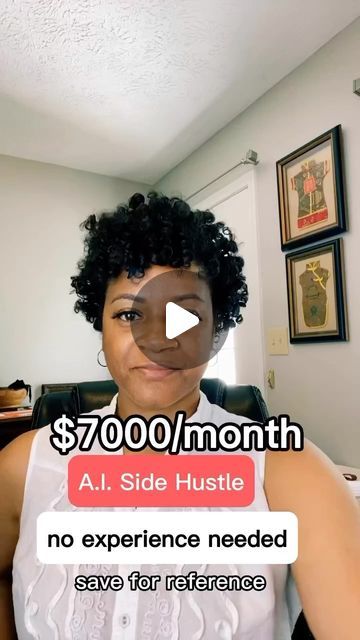 a woman with short hair is smiling and has an ad on her face for $ 700 / month