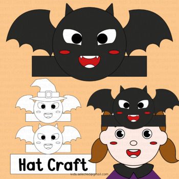 a paper cut out of a girl with bats on her head and the words bat craft