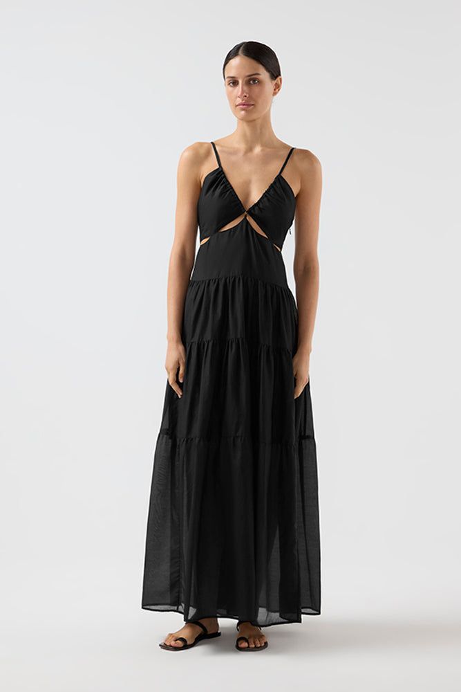 V-Neck Maxi Silk Dress | Vivi Maxi | by Bird & Knoll General Outfit, Maxi Silk Dress, Maxi Dress V Neck, Glamorous Fashion, Black Attire, Evening Jumpsuit, Women Men Shoes, Casual Blazer, Cotton Voile