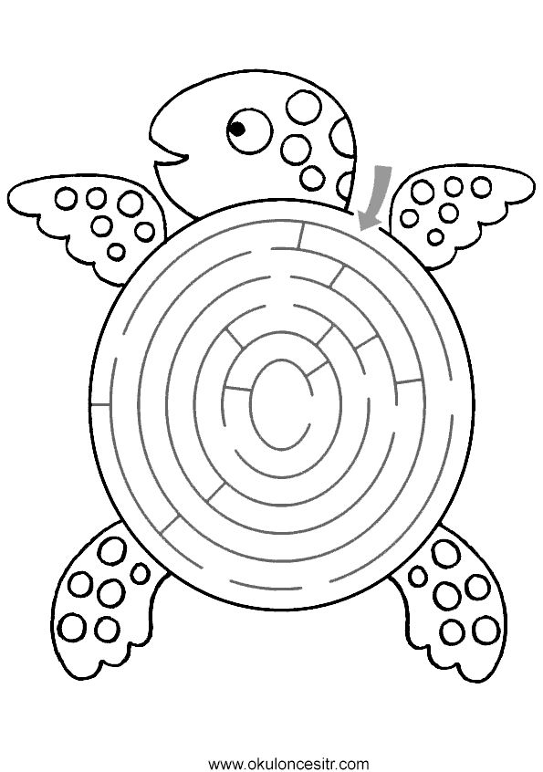 a coloring page with a turtle that is in the center