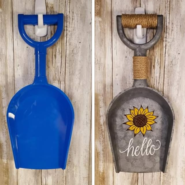 two pictures of an old fashioned bottle with a sunflower painted on the front and side