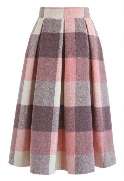 Projek Menjahit, Midi Design, Tulle Maxi Skirt, Checkered Skirt, Pink Retro, Printed Midi Skirt, Beautiful Skirts, Plaid Skirt, Pleated Midi Skirt