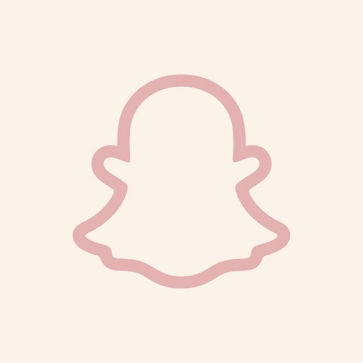 the outline of a pink snap icon on a white background with a light pink border