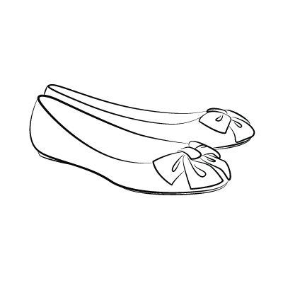 a pair of shoes with bows on the soles, drawn in black and white