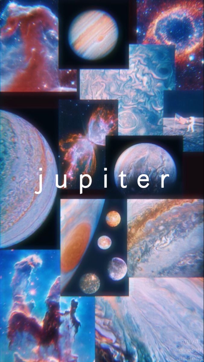 a collage of pictures with the words jupiter in it's center