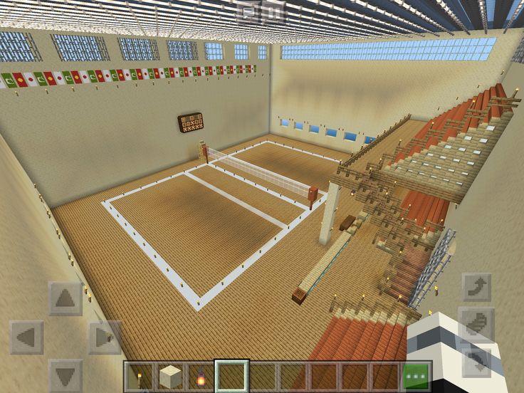 House With Volleyball Court, Minecraft Baseball Field, Minecraft Volleyball Court, Bloxburg Volleyball Court, Minecraft Tennis Court, Haikyuu Volleyball Court, Minecraft Basketball Court, Minecraft Park Idea, Minecraft Gym