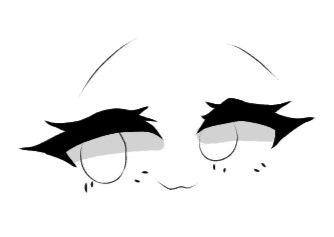 an anime character's eyes are drawn in black and white