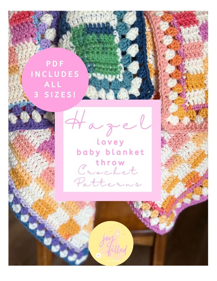 a crocheted blanket with text over it that reads angel baby blanket and the pattern is