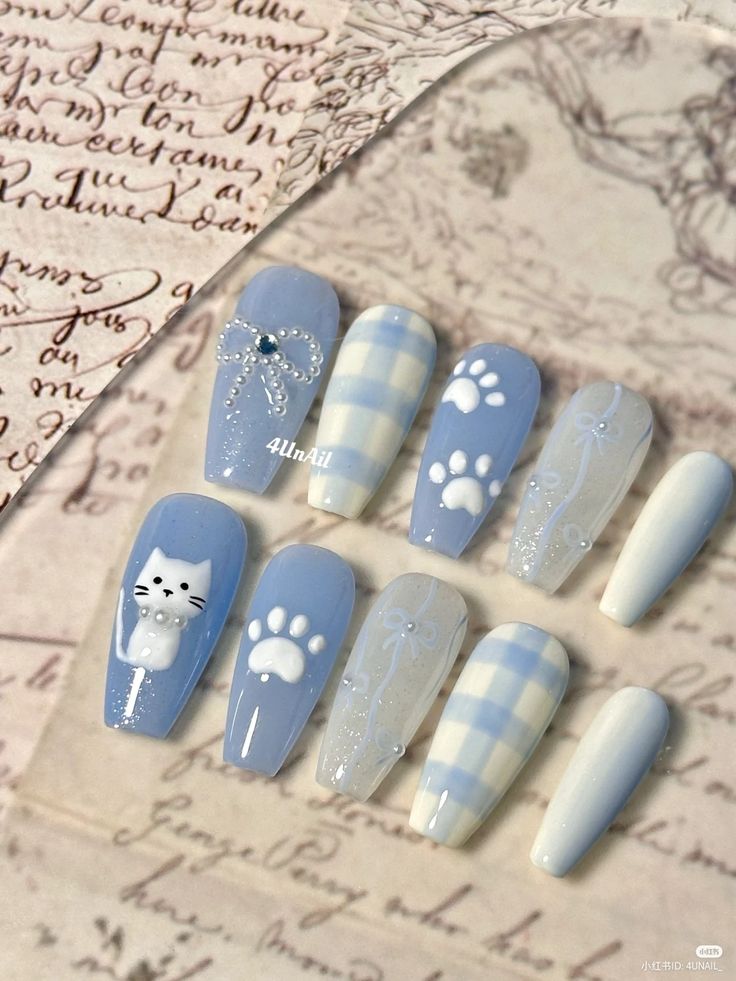 Cat Nail Designs, Kutek Disney, Fake Nails Designs, Hello Nails, Fantasy Nails, Cute Simple Nails, Anime Nails, Beauty Nails Design, Pretty Gel Nails